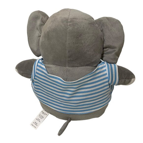 Nulife Matters Elephant Plush 13" Sitting Gray Striped T-Shirt Stuffed Animal - Picture 3 of 9